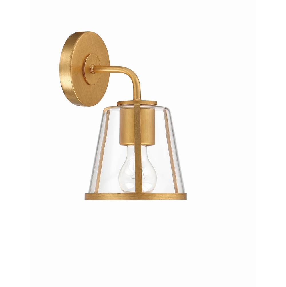 Crystorama FUL-911-GA-CL Antique Gold Fulton 1 Light Antique Gold Bathroom Vanity Image 5
