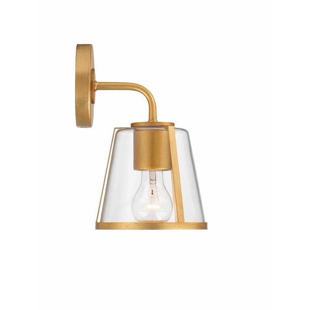 Crystorama FUL-911-GA-CL Antique Gold Fulton 1 Light Antique Gold Bathroom Vanity Image 4