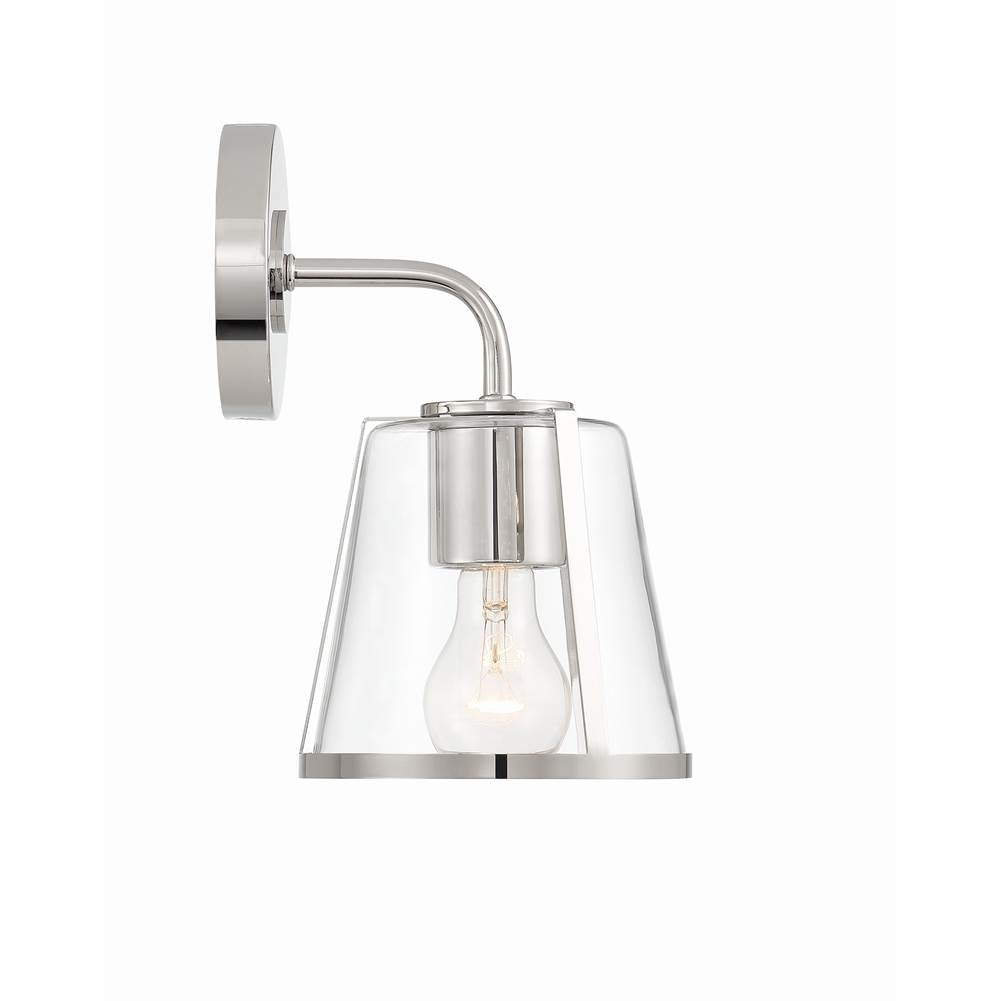 Crystorama FUL-911-PN-CL Polished Nickel Fulton 1 Light Polished Nickel Bathroom Vanity Image 4