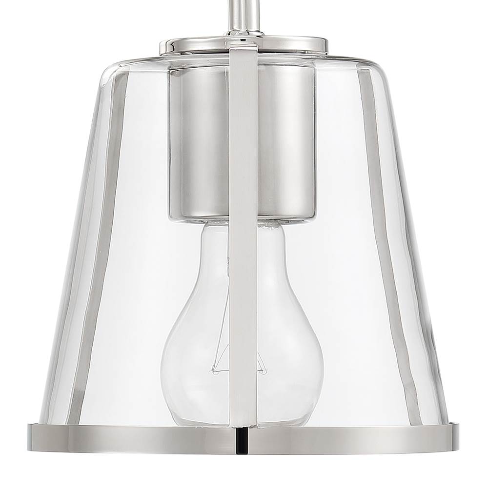 Crystorama FUL-911-PN-CL Polished Nickel Fulton 1 Light Polished Nickel Bathroom Vanity Image 3