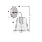 Crystorama FUL-911-PN-CL Polished Nickel Fulton 1 Light Polished Nickel Bathroom Vanity Image 2