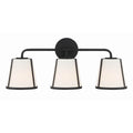 Crystorama FUL-913-BK Black Fulton 3 Light Black Bathroom Vanity Image 1