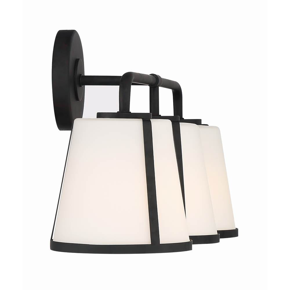 Crystorama Fulton 3 Light Black Bathroom Vanity