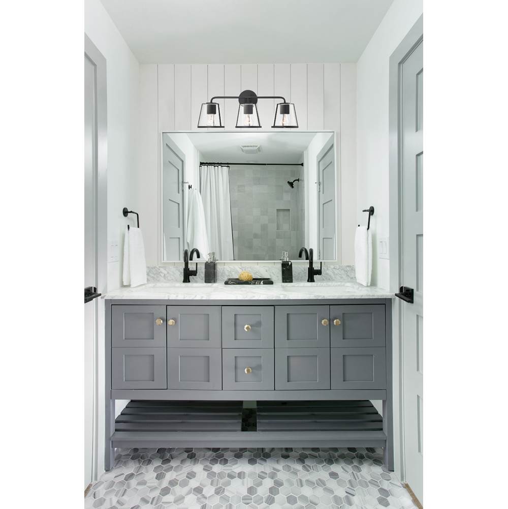 Crystorama FUL-913-BK Black Fulton 3 Light Black Bathroom Vanity Image 3
