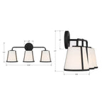 Crystorama FUL-913-BK Black Fulton 3 Light Black Bathroom Vanity Image 2