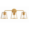Crystorama FUL-913-GA-CL Antique Gold Fulton 3 Light Antique Gold Bathroom Vanity Image 1