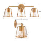 Crystorama FUL-913-GA-CL Antique Gold Fulton 3 Light Antique Gold Bathroom Vanity Image 3