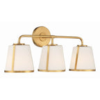 Crystorama FUL-913-GA Antique Gold Fulton 3 Light Antique Gold Bathroom Vanity Image 3