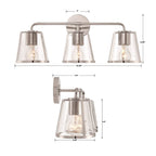 Crystorama FUL-913-PN-CL Polished Nickel Fulton 3 Light Polished Nickel Bathroom Vanity Image 2