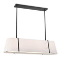 Crystorama FUL-917-BK Black Fulton 4 Light Black Linear Oval Chandelier Image 1