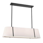 Crystorama FUL-917-BK Black Fulton 4 Light Black Linear Oval Chandelier Image 1