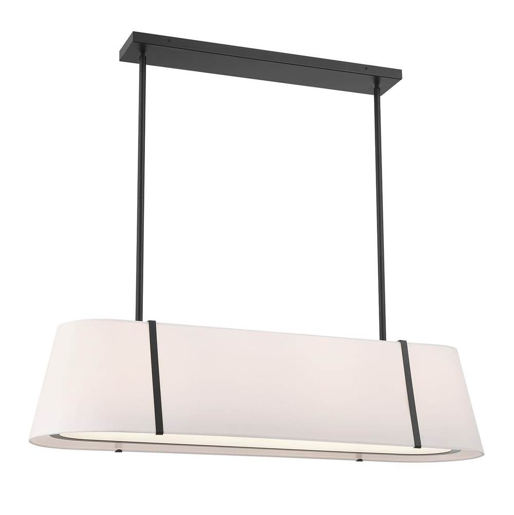 Crystorama FUL-917-BK Black Fulton 4 Light Black Linear Oval Chandelier Image 1