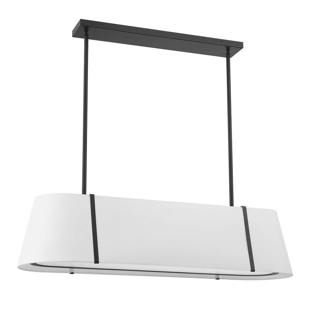 Crystorama Fulton 4 Light Black Linear Oval Chandelier