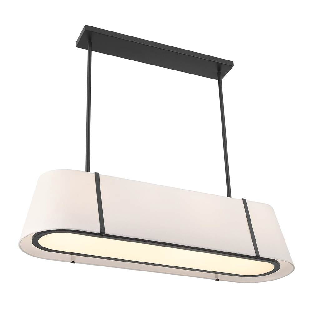 Crystorama FUL-917-BK Black Fulton 4 Light Black Linear Oval Chandelier Image 4