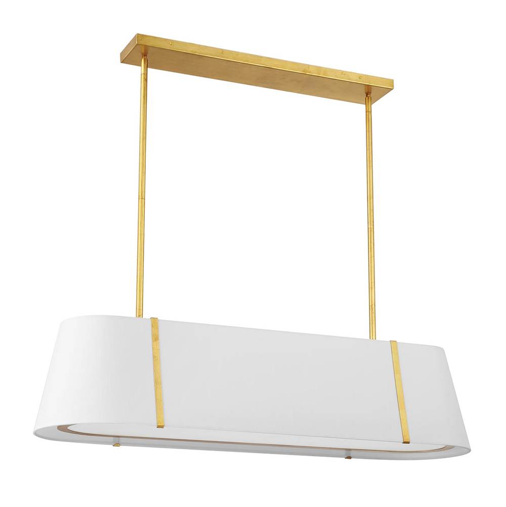 Crystorama Fulton 4 Light Black Linear Oval Chandelier