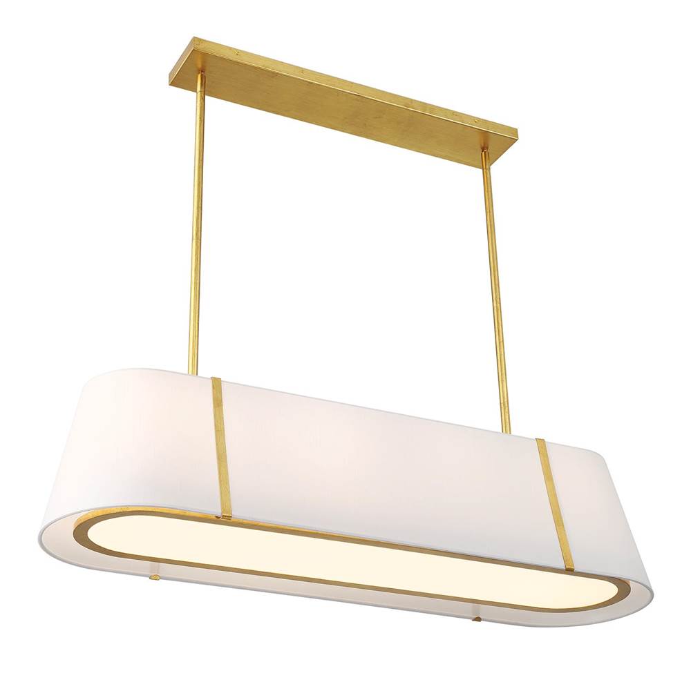 Crystorama FUL-917-GA Antique Gold Fulton 4 Light Antique Gold Linear Oval Chandelier Image 4
