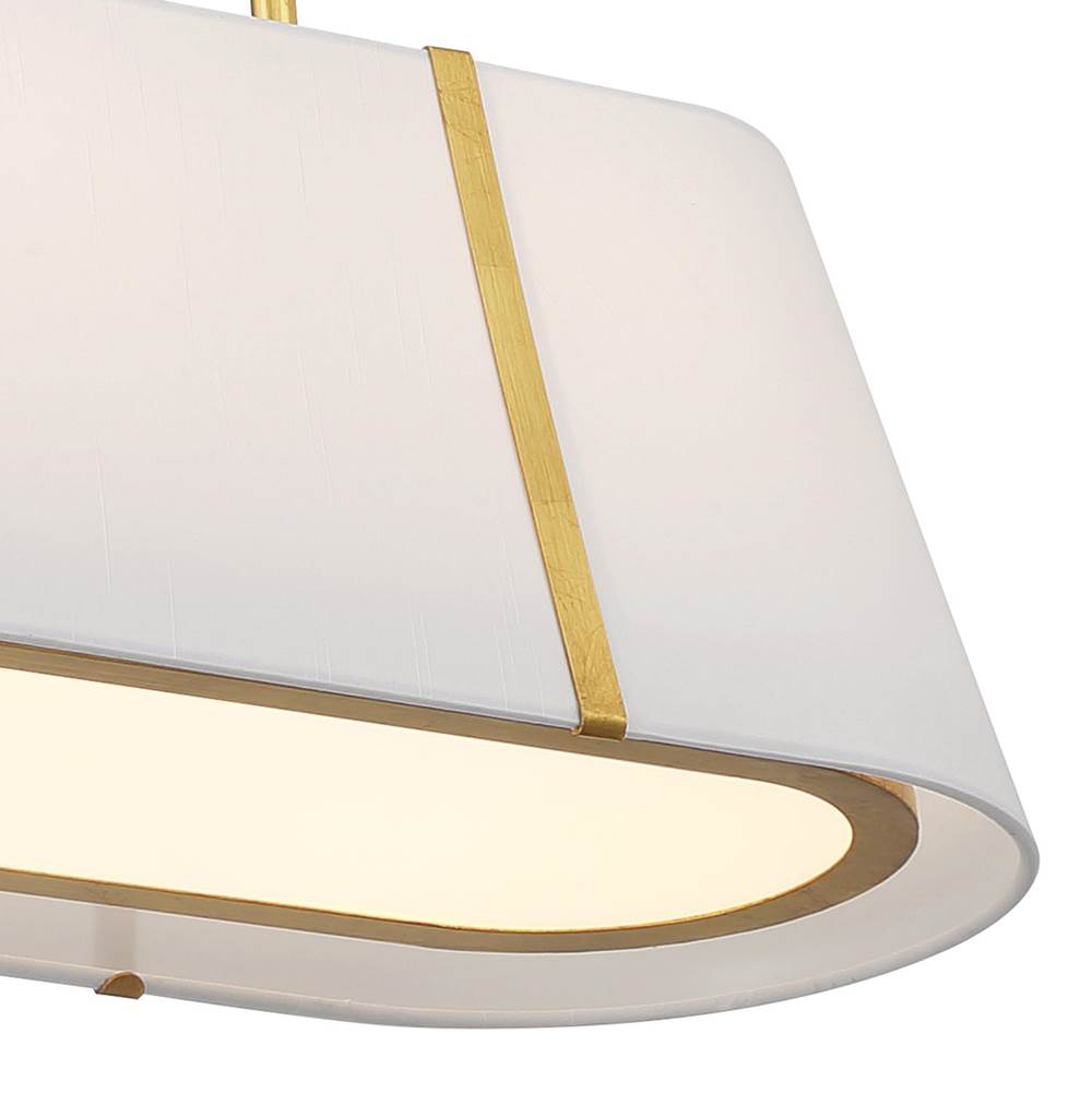 Crystorama FUL-917-GA Antique Gold Fulton 4 Light Antique Gold Linear Oval Chandelier Image 3