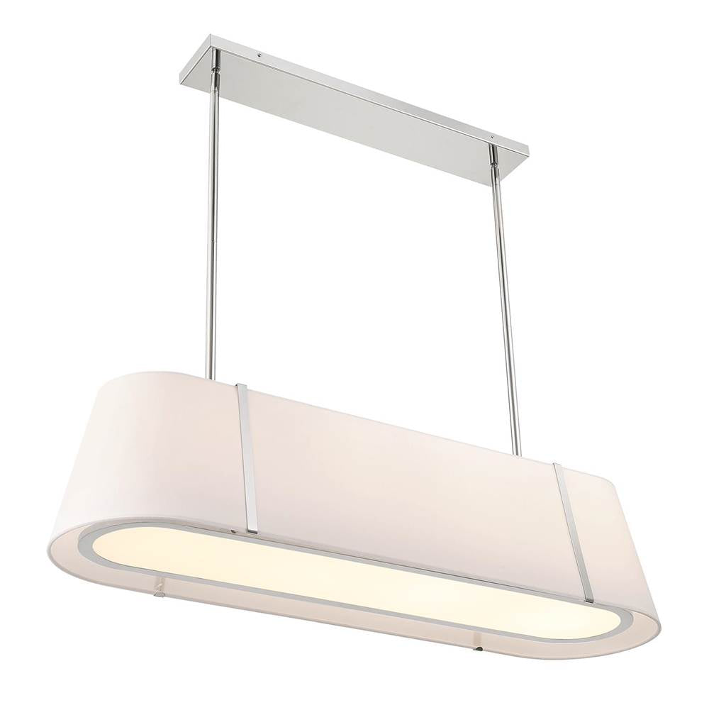 Crystorama FUL-917-PN Polished Nickel Fulton 4 Light Polished Nickel Linear Oval Chandelier Image 4