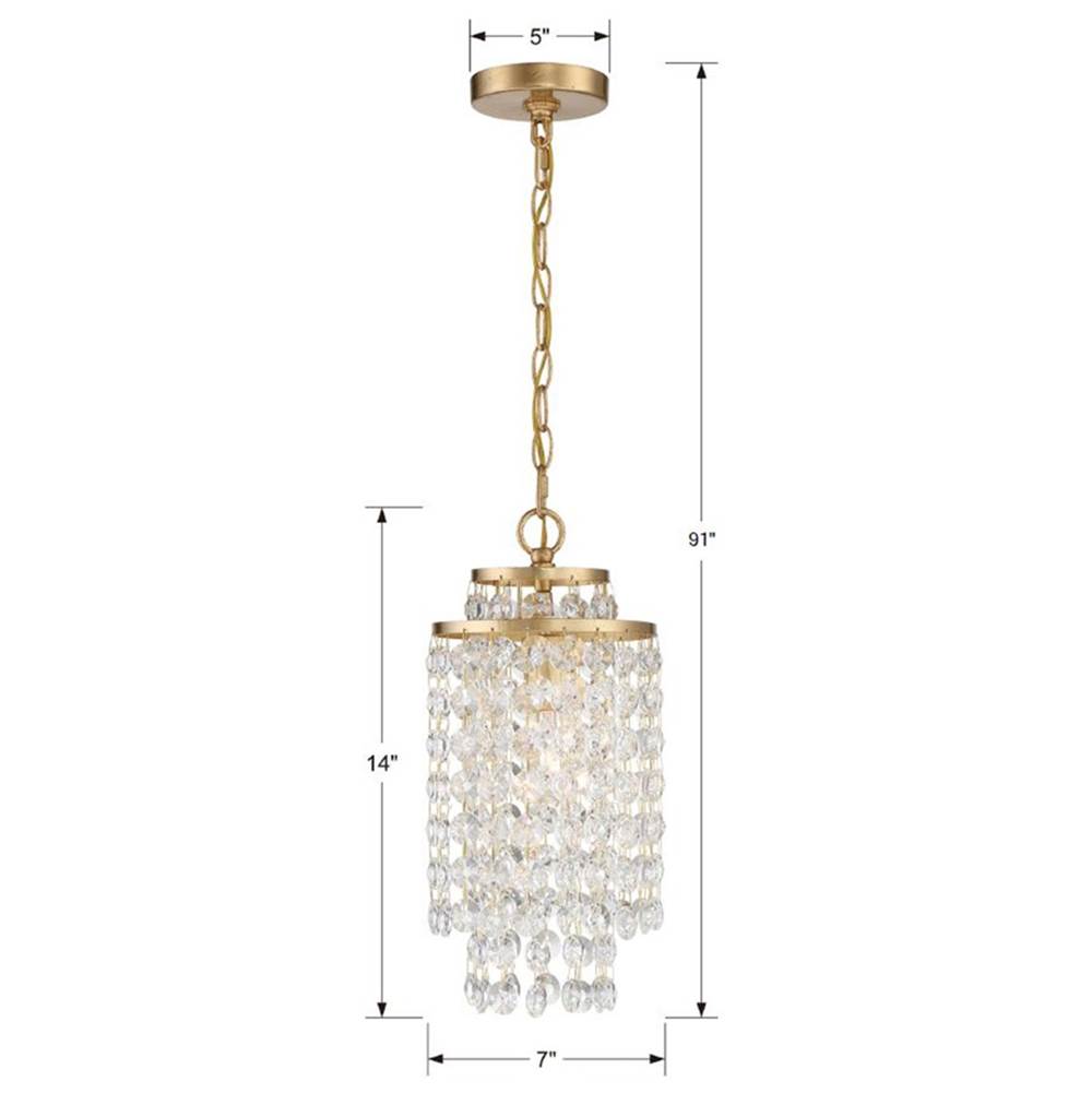 Crystorama GAB-B7301-GA Antique Gold Gabrielle 1 Light Antique Gold Mini Chandelier Image 2