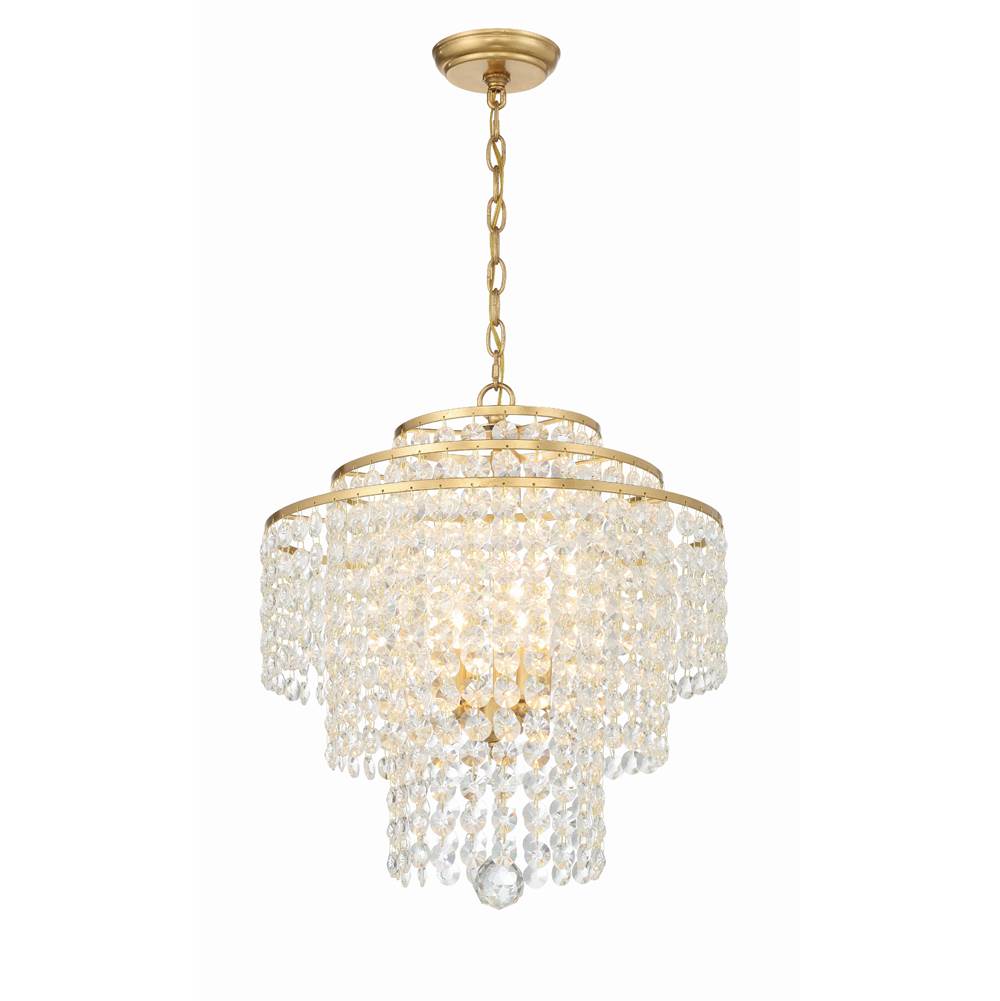Crystorama Gabrielle 4 Light Antique Gold Chandelier