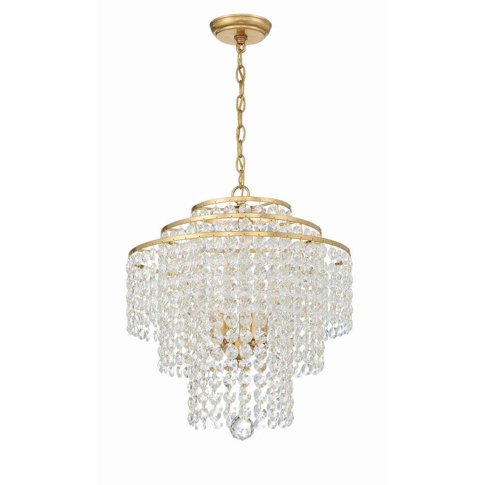 Crystorama GAB-B7304-GA Antique Gold Gabrielle 4 Light Antique Gold Chandelier Image 4
