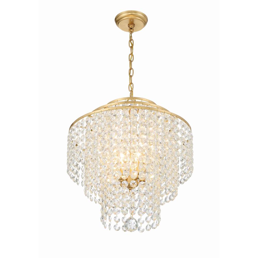 Crystorama GAB-B7304-GA Antique Gold Gabrielle 4 Light Antique Gold Chandelier Image 3