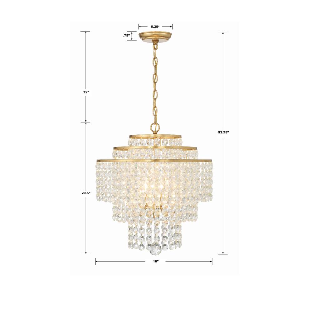 Crystorama GAB-B7304-GA Antique Gold Gabrielle 4 Light Antique Gold Chandelier Image 2