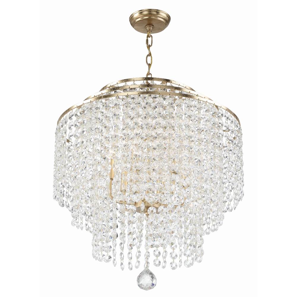Crystorama Gabrielle 6 Light Antique Gold Chandelier