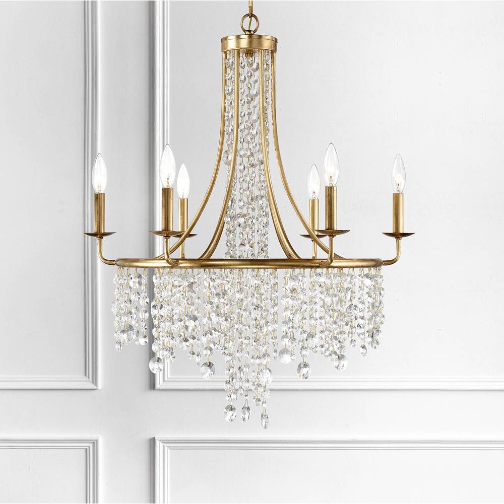 Crystorama GAB-B7306-GA Antique Gold Gabrielle 6 Light Antique Gold Chandelier Image 3