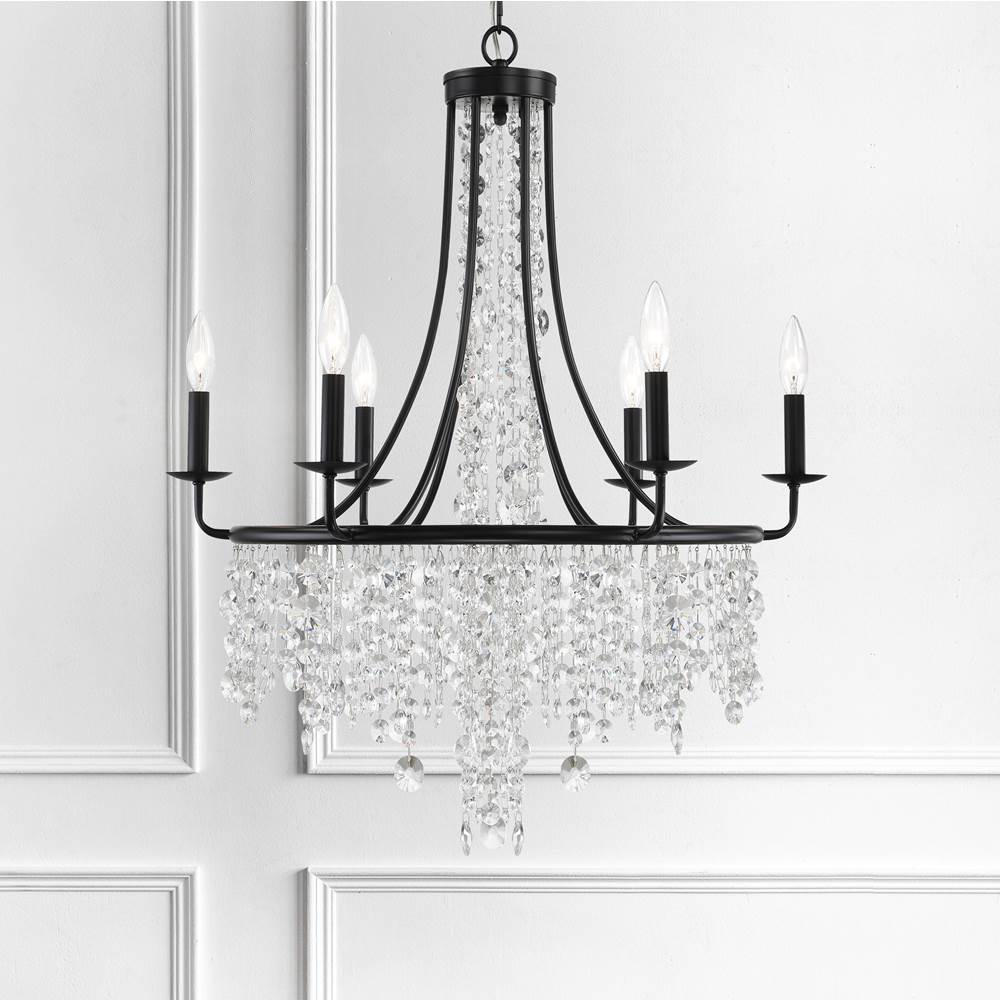 Crystorama GAB-B7306-MK Matte Black Gabrielle 6 Light Matte Black Chandelier Image 3
