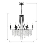 Crystorama GAB-B7306-MK Matte Black Gabrielle 6 Light Matte Black Chandelier Image 2