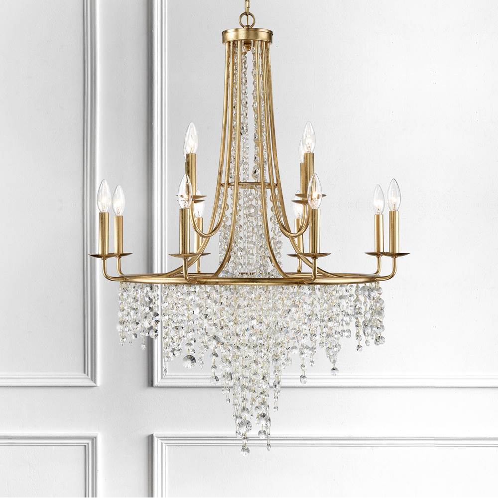 Crystorama GAB-B7312-GA Antique Gold Gabrielle 12 Light Antique Gold Chandelier Image 3