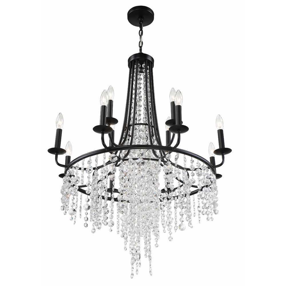 Crystorama Gabrielle 12 Light Antique Gold Chandelier