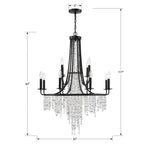 Crystorama GAB-B7312-MK Matte Black Gabrielle 12 Light Matte Black Chandelier Image 2