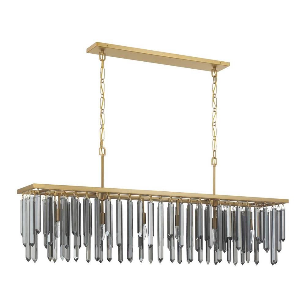 Crystorama Gemma 52'' Modern Gold Linear Chandelier