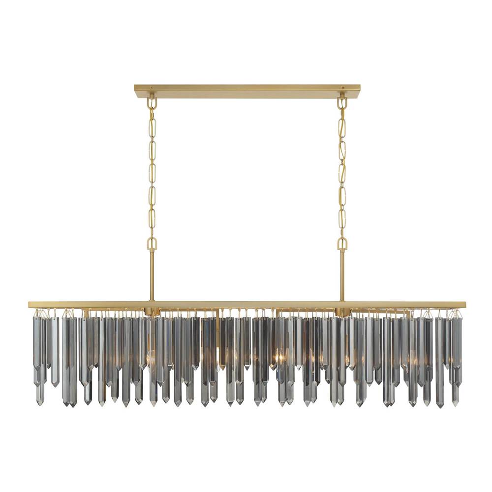Crystorama GEM-7007-MG-SS Modern Gold Gemma 52'' Modern Gold Linear Chandelier Image 6