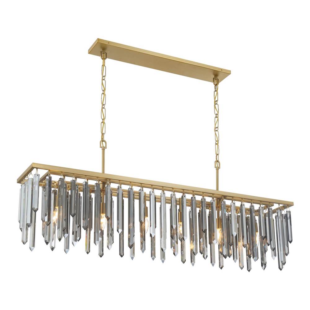 Crystorama GEM-7007-MG-SS Modern Gold Gemma 52'' Modern Gold Linear Chandelier Image 5