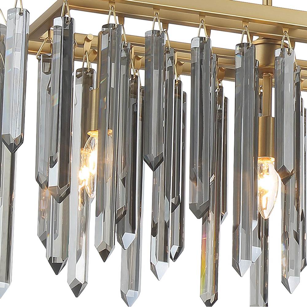 Crystorama GEM-7007-MG-SS Modern Gold Gemma 52'' Modern Gold Linear Chandelier Image 4