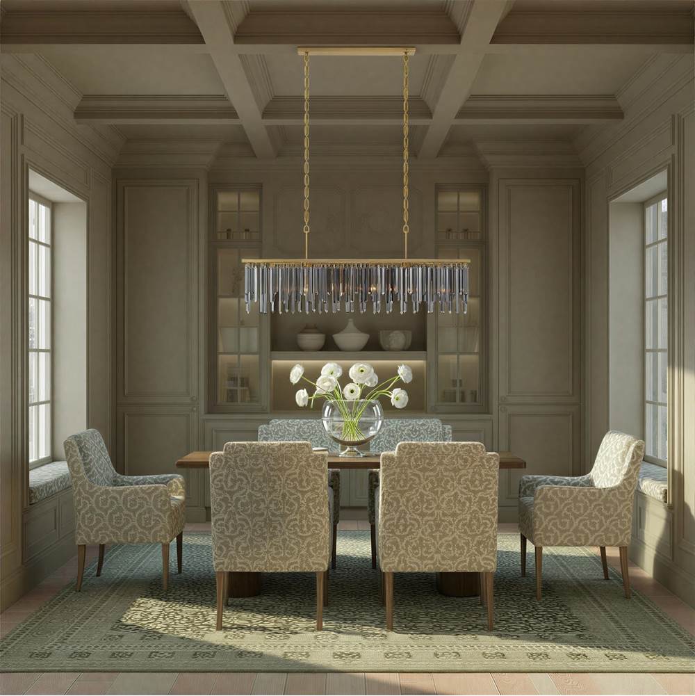 Crystorama GEM-7007-MG-SS Modern Gold Gemma 52'' Modern Gold Linear Chandelier Image 3