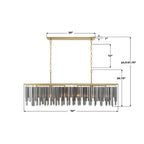 Crystorama GEM-7007-MG-SS Modern Gold Gemma 52'' Modern Gold Linear Chandelier Image 2