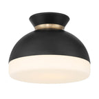 Crystorama GID-4000-MK-VG Matte Black,Vibrant Gold Brian Patrick Flynn Gidget 1 Light Matte Black Plus Vibrant Gold Flush Mount Image 1