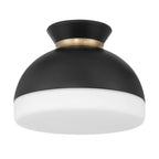 Crystorama Gidget Brian Patrick Flynn Gidget 1 Light Matte Black Plus Vibrant Gold Flush Mount
