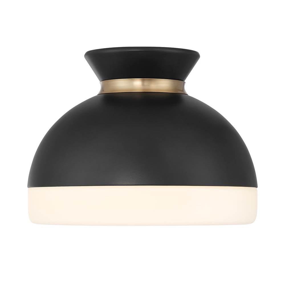 Crystorama GID-4000-MK-VG Matte Black,Vibrant Gold Brian Patrick Flynn Gidget 1 Light Matte Black Plus Vibrant Gold Flush Mount Image 5