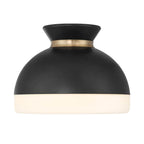 Crystorama GID-4000-MK-VG Matte Black,Vibrant Gold Brian Patrick Flynn Gidget 1 Light Matte Black Plus Vibrant Gold Flush Mount Image 5