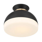 Crystorama GID-4000-MK-VG Matte Black,Vibrant Gold Brian Patrick Flynn Gidget 1 Light Matte Black Plus Vibrant Gold Flush Mount Image 4
