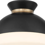 Crystorama GID-4000-MK-VG Matte Black,Vibrant Gold Brian Patrick Flynn Gidget 1 Light Matte Black Plus Vibrant Gold Flush Mount Image 3