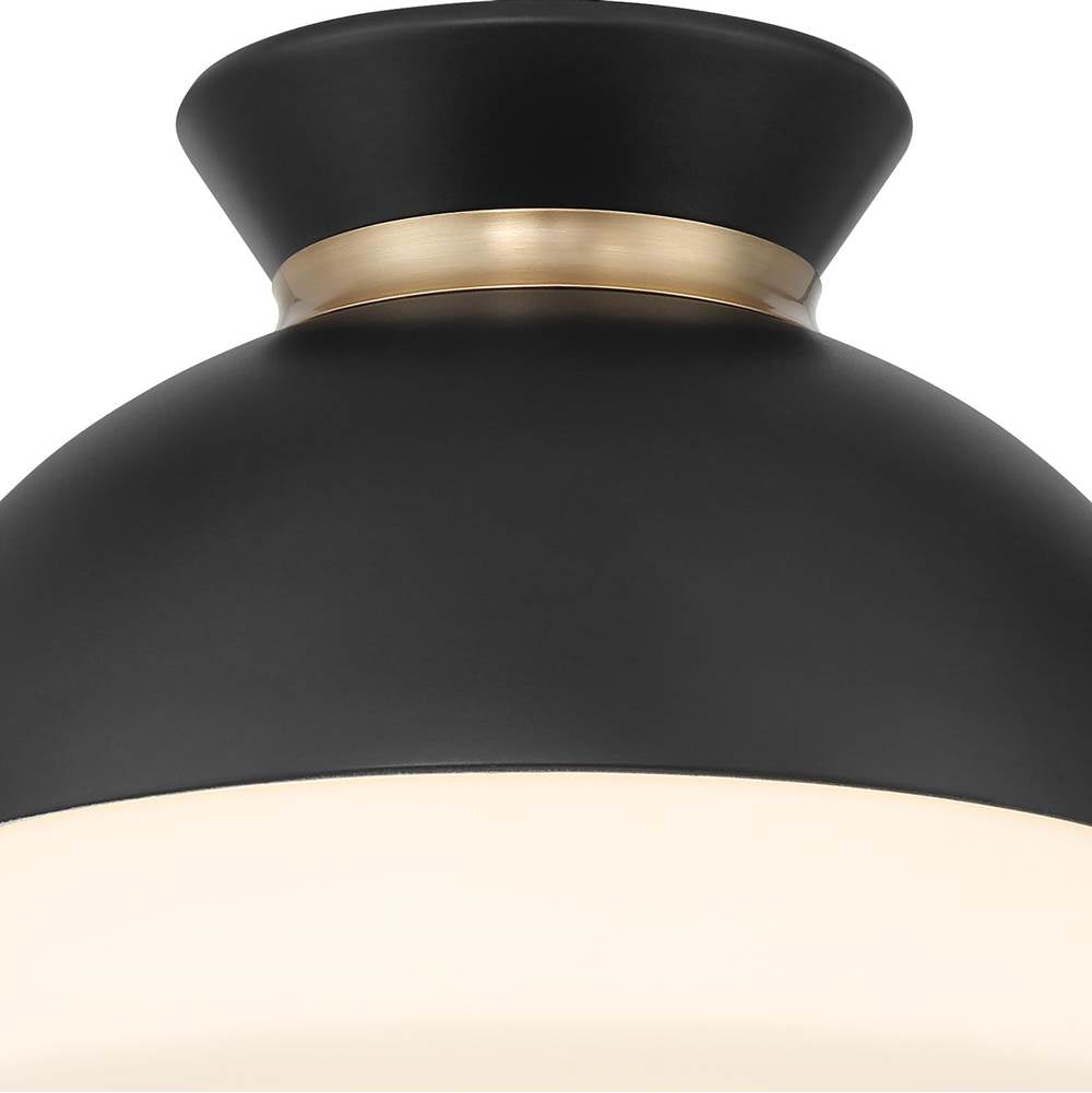 Crystorama GID-4000-MK-VG Matte Black,Vibrant Gold Brian Patrick Flynn Gidget 1 Light Matte Black Plus Vibrant Gold Flush Mount Image 3
