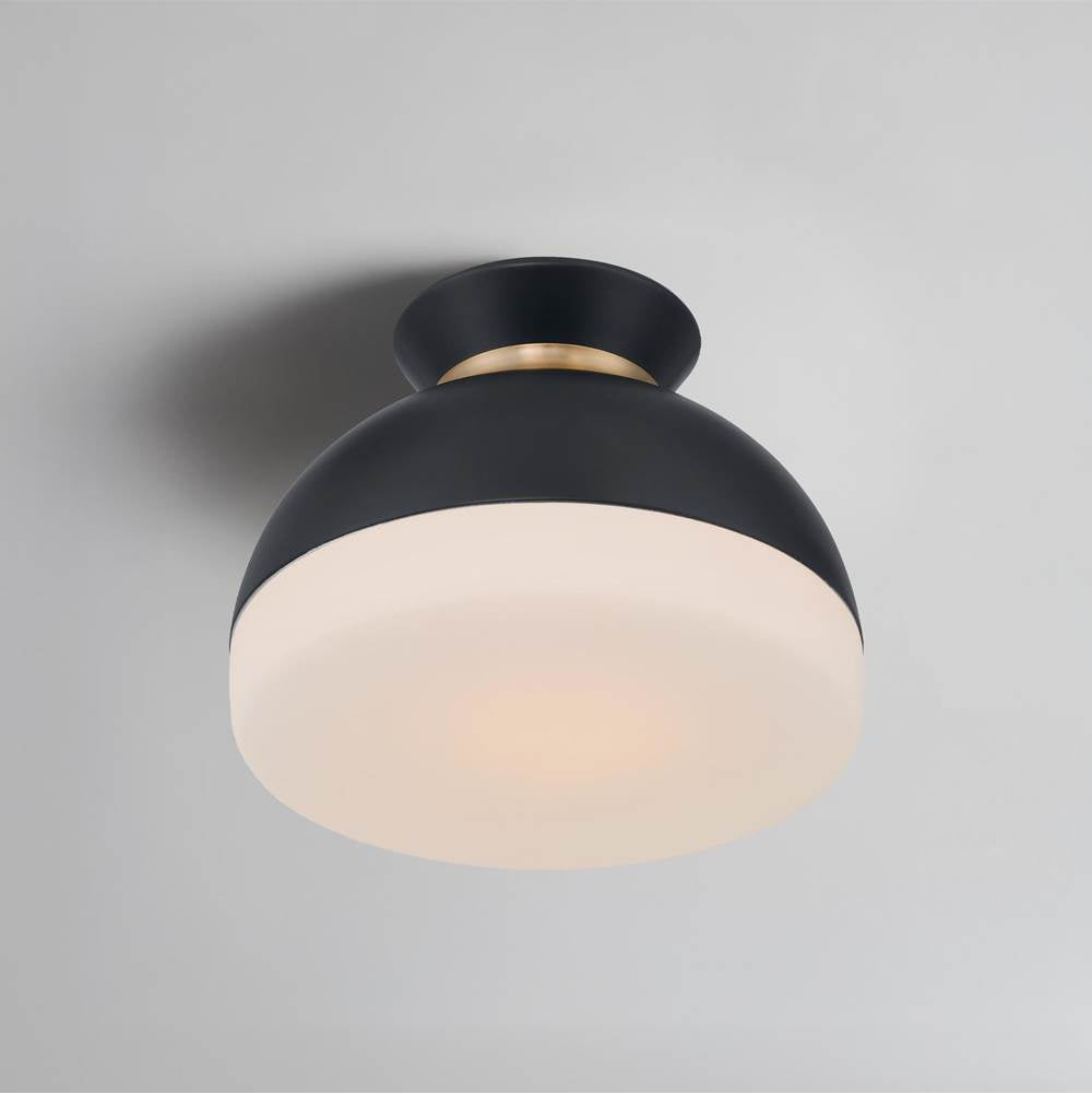Crystorama GID-4000-MK-VG Matte Black,Vibrant Gold Brian Patrick Flynn Gidget 1 Light Matte Black Plus Vibrant Gold Flush Mount Image 2