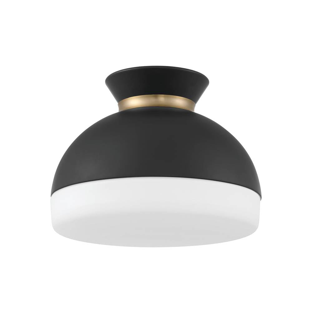 Crystorama Gidget Brian Patrick Flynn Gidget 15'' Matte Black And Vibrant Gold Flush Mount