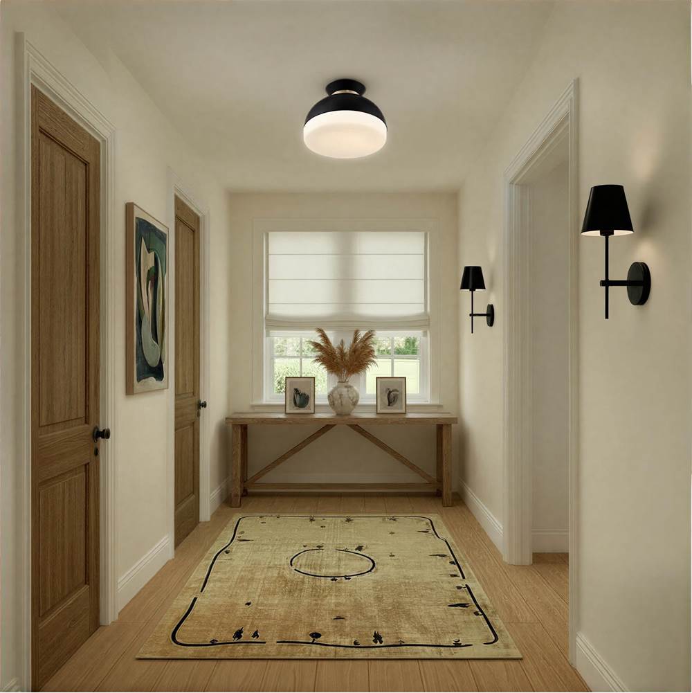 Crystorama GID-4003-MK-VG Matte Black,Vibrant Gold Brian Patrick Flynn Gidget 15'' Matte Black And Vibrant Gold Flush Mount Image 4